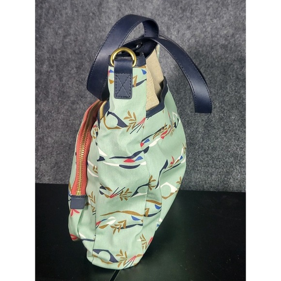 FOSSIL BEACH TROPICAL PRINT Shoulder Bag Multicolor Pockets Fabric Travel Work‎ - Picture 3 of 11